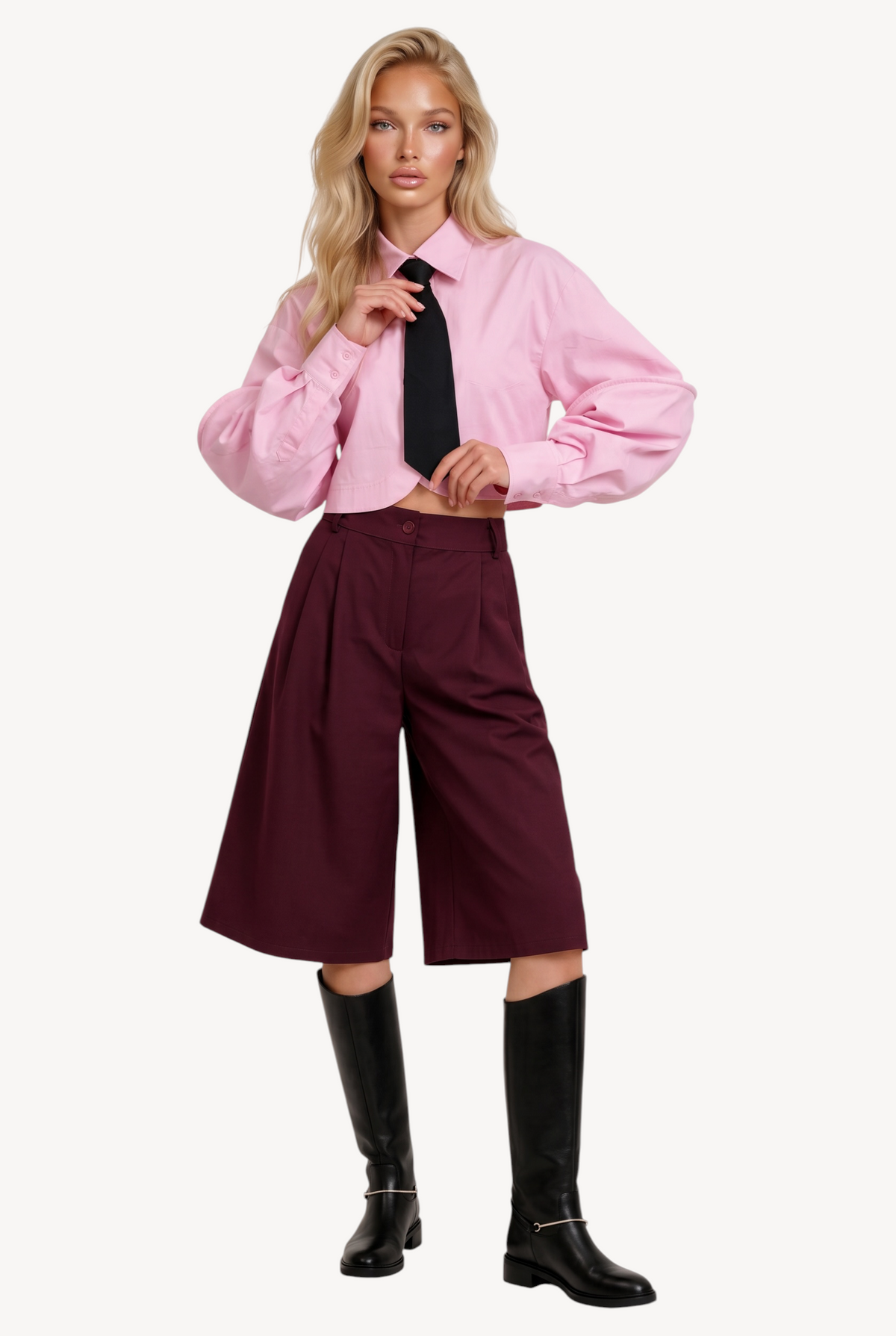 Tie Story Cropped Shirt