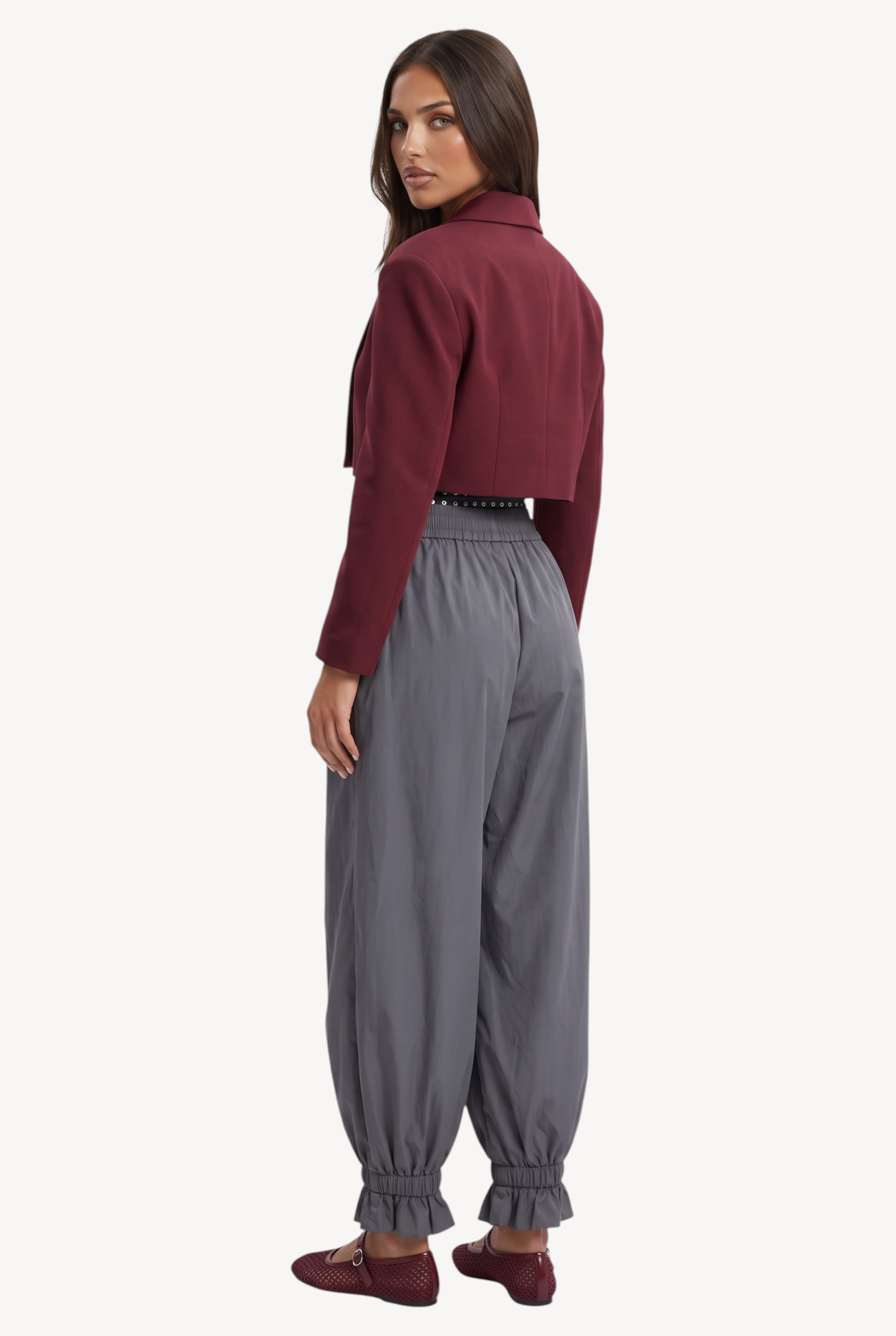 Bordeaux Cropped Blazer