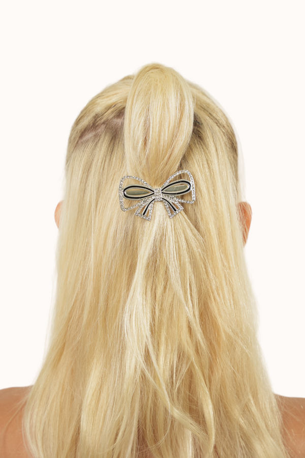 Bow Hair clip - Silver