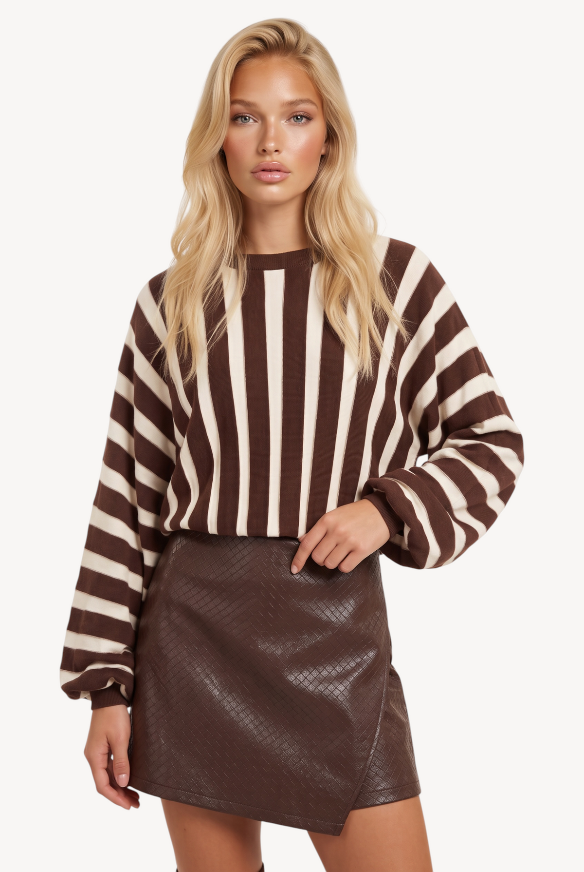 Cocoa Lines Knit Sweater