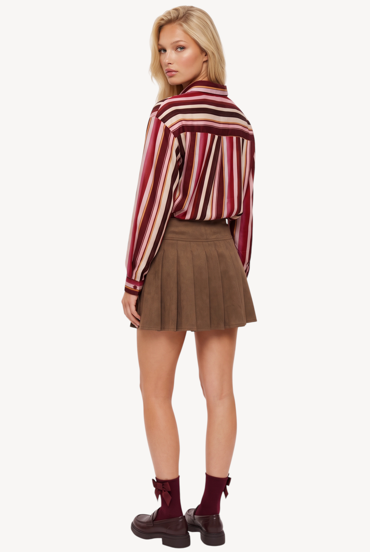 Café Pleats Mini Skirt