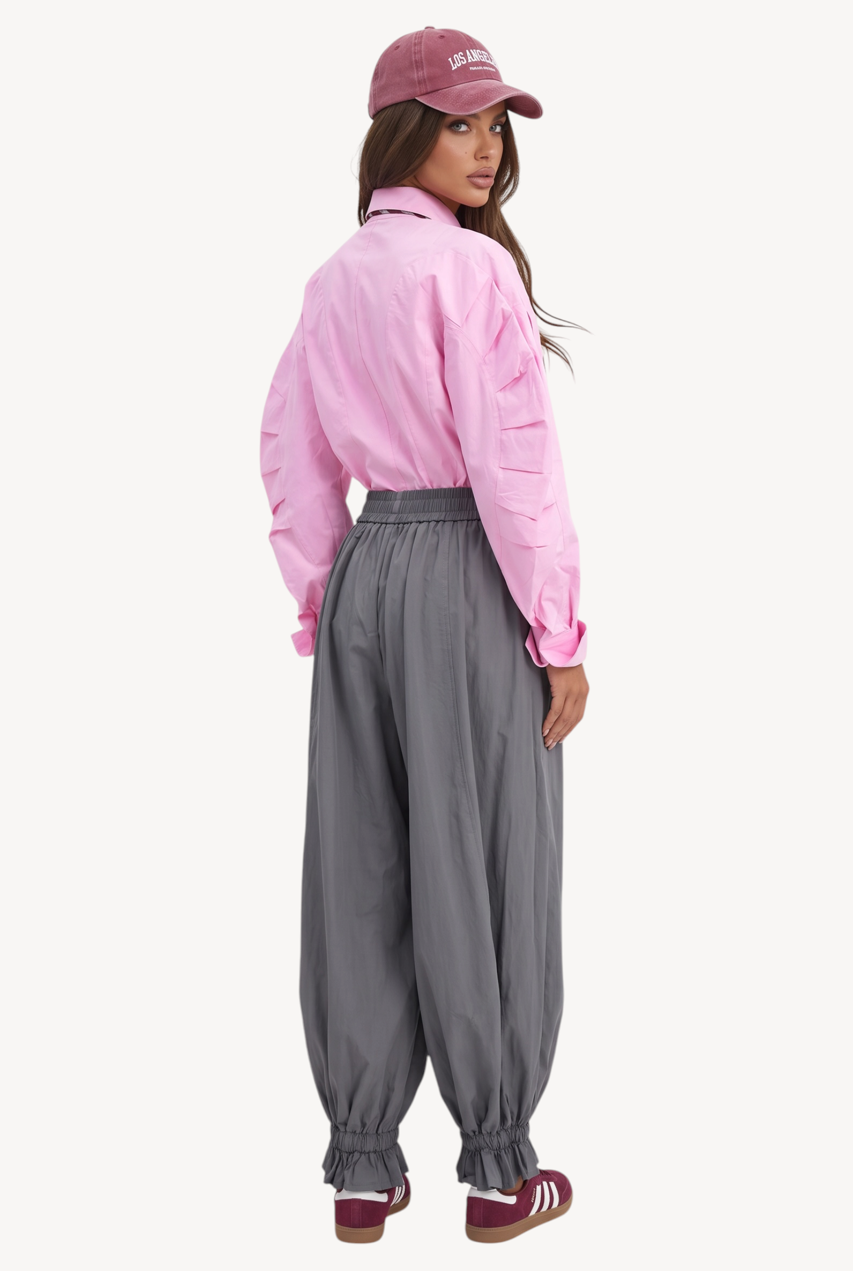 Grey Romance Balloon Pants