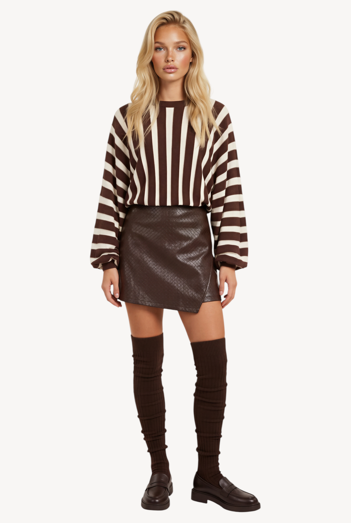 Cocoa Lines Knit Sweater