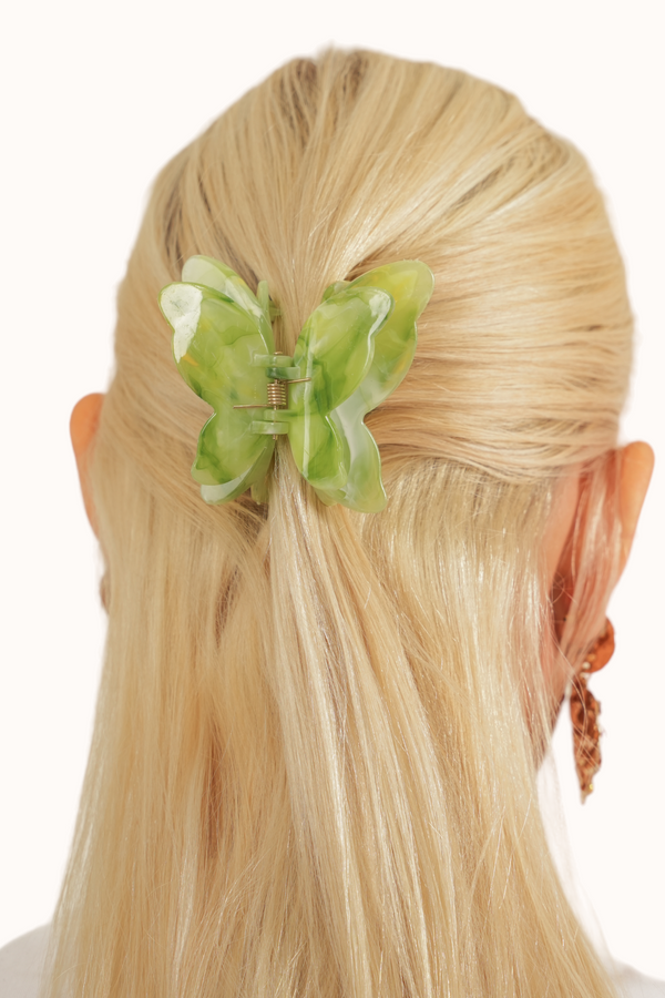 Butterfly Hair Clip - Lime Green