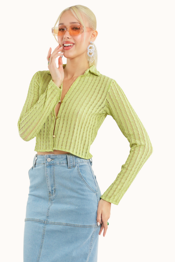 Violetta Blouse - Lime Green