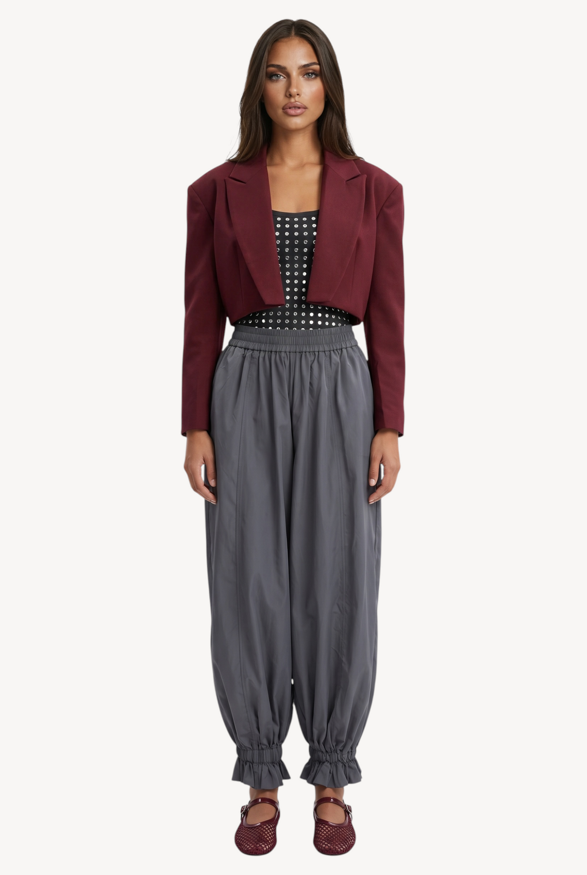 Bordeaux Cropped Blazer