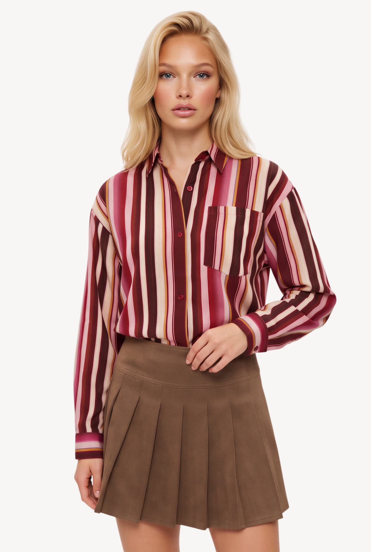 Café Pleats Mini Skirt