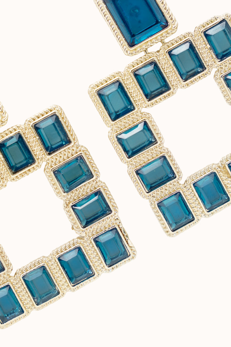 Square Earrings - Blue