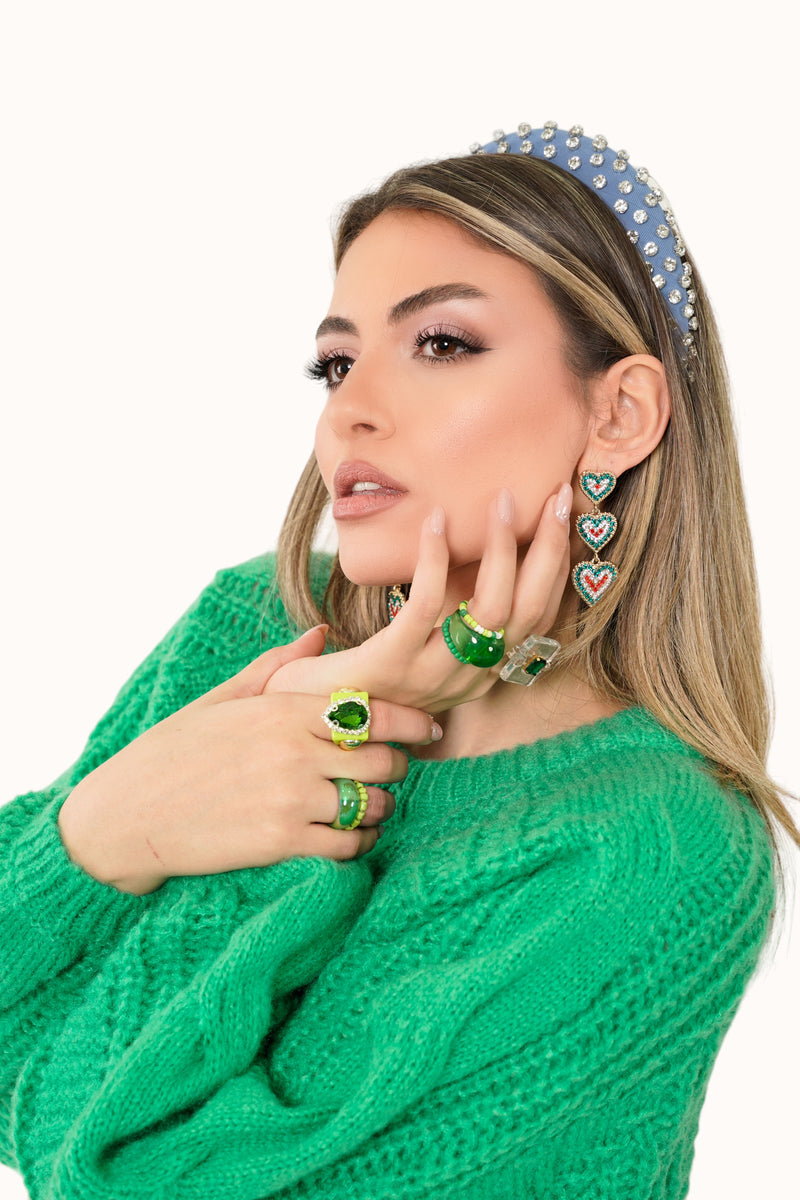 Randa Earrings - Green