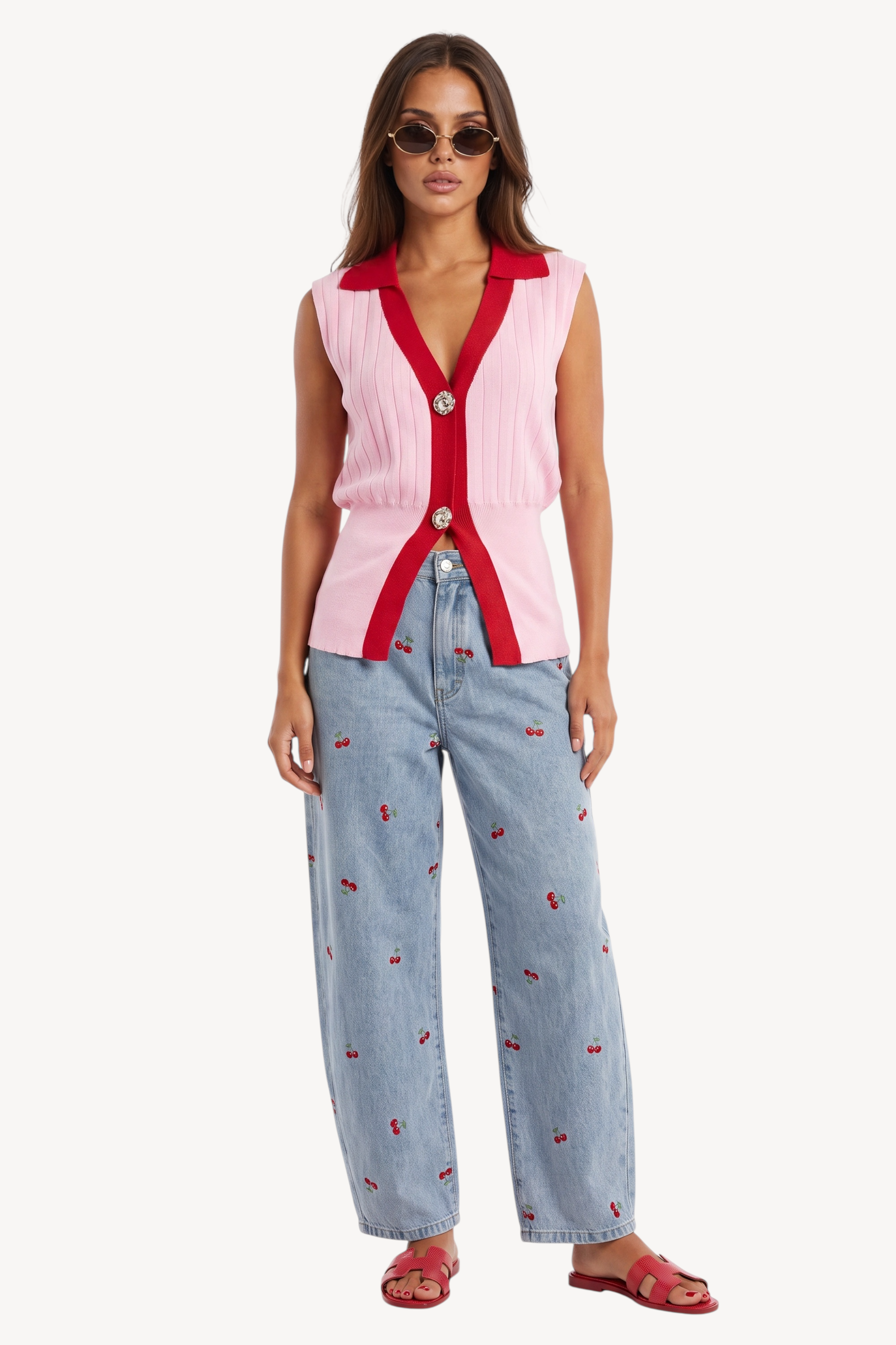 Cherry Blossom Knit Vest