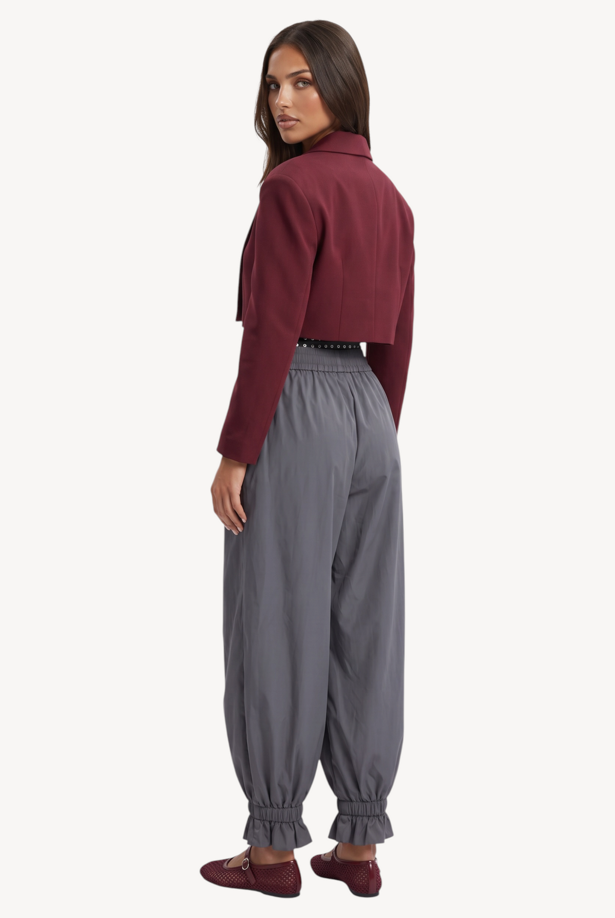 Bordeaux Cropped Blazer
