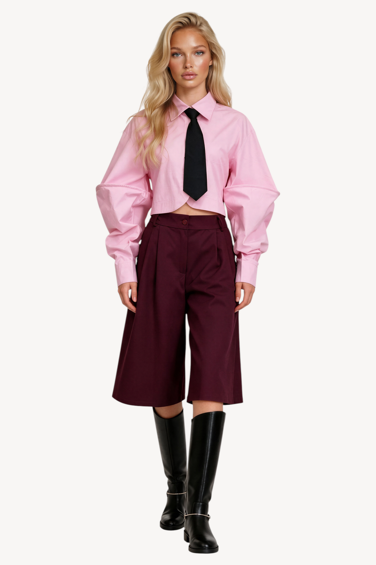 Tie Story Cropped Shirt