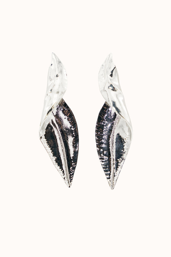 Leaf Earrings - Silver