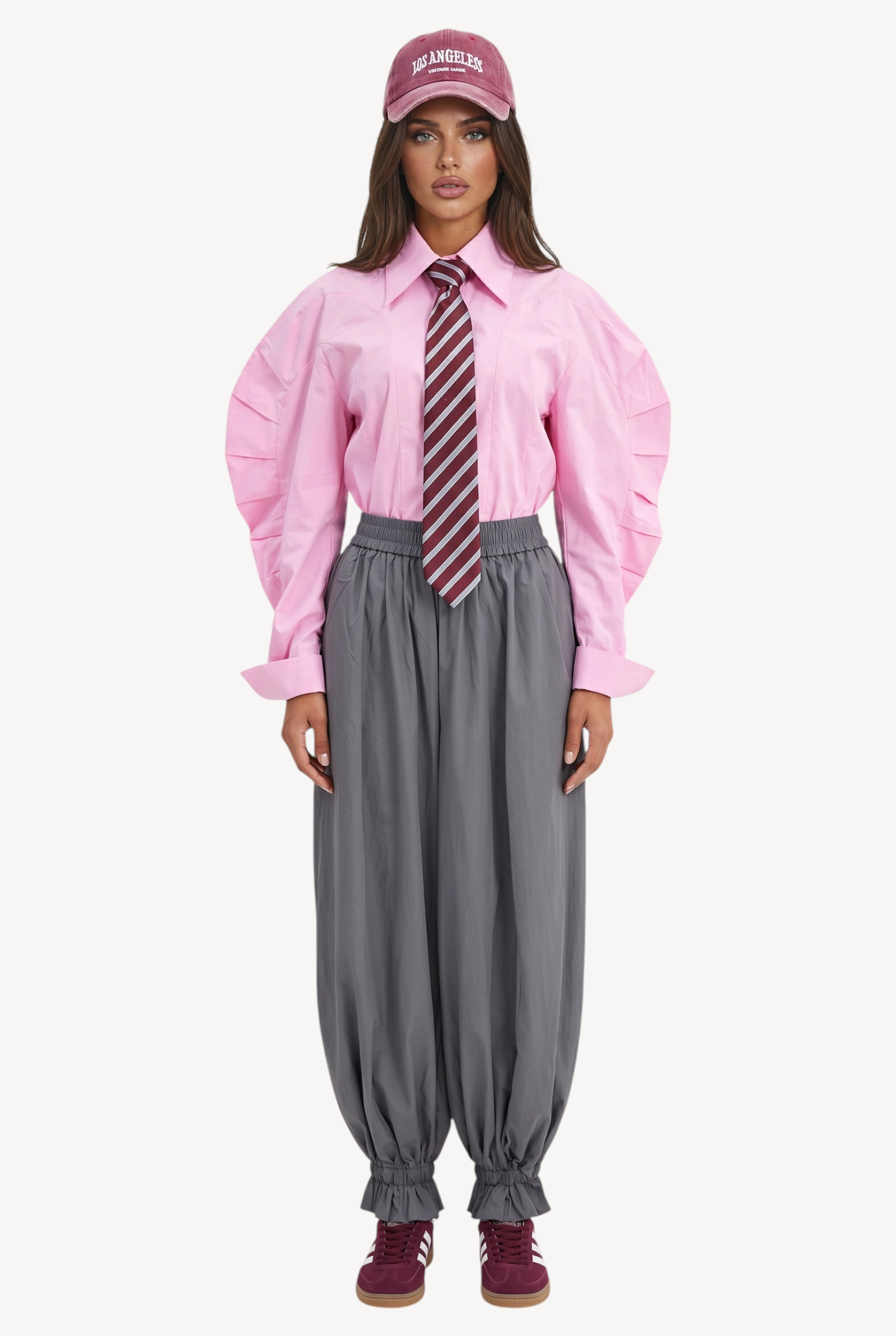 Grey Romance Balloon Pants