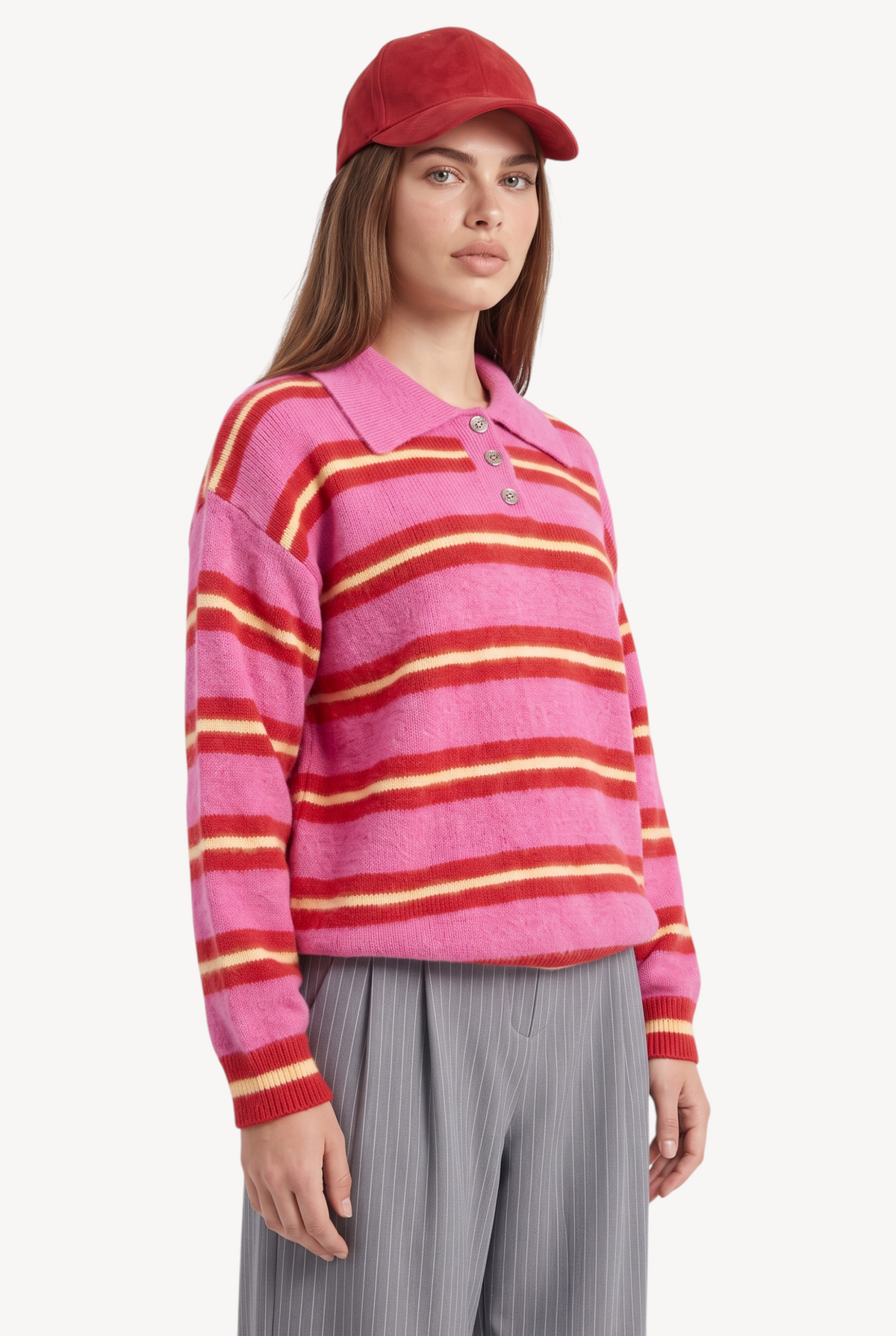 Candy Stripe Polo Knit
