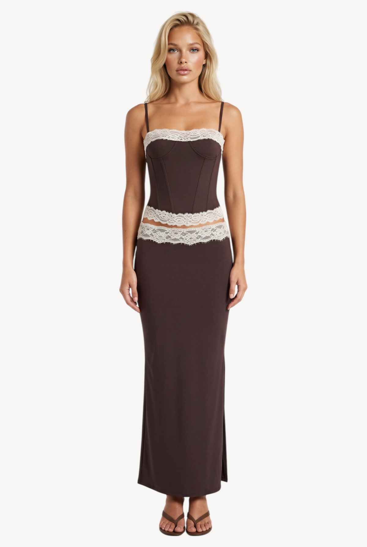Cocoa Lace Maxi Skirt