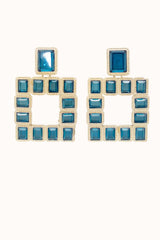 Square Earrings - Blue