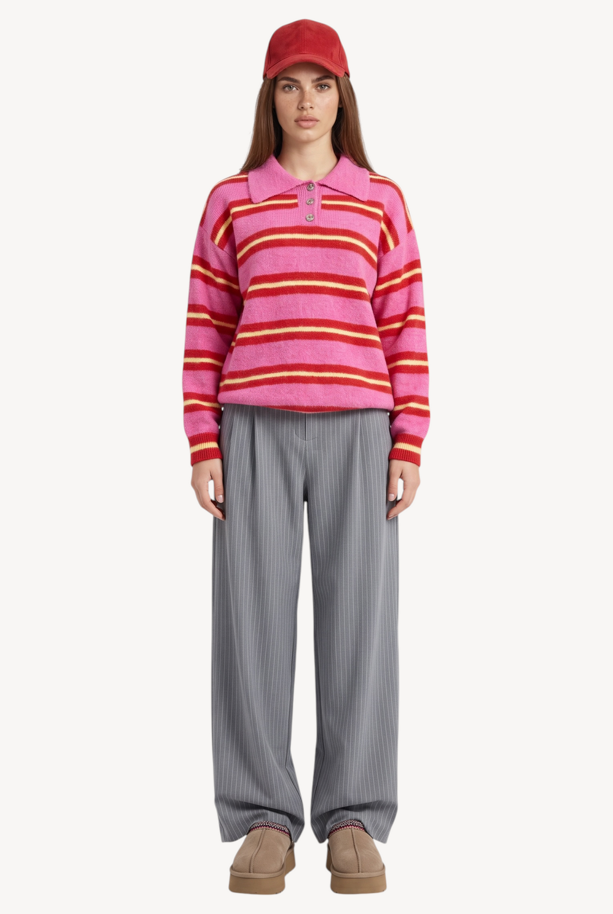 Candy Stripe Polo Knit