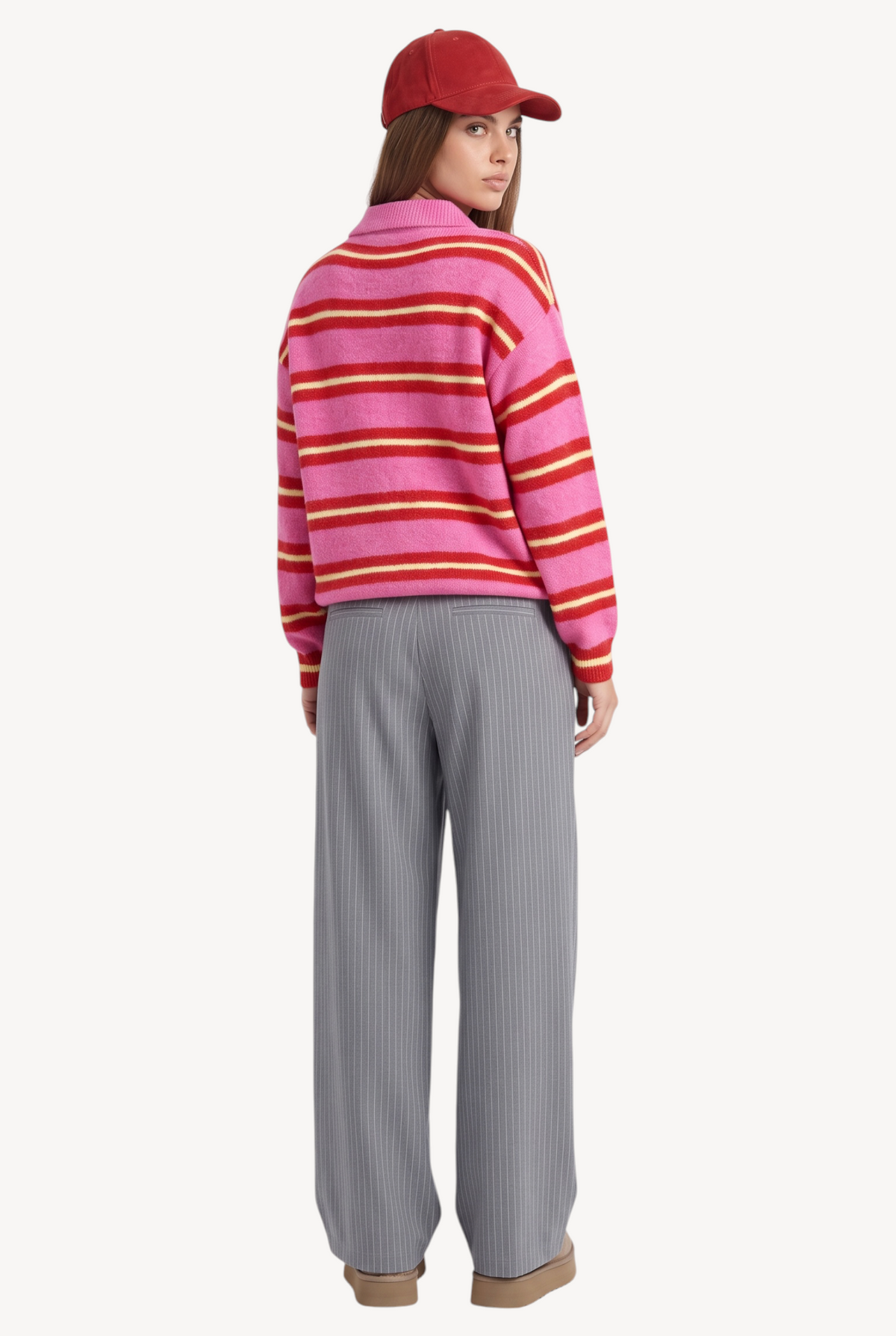 Candy Stripe Polo Knit