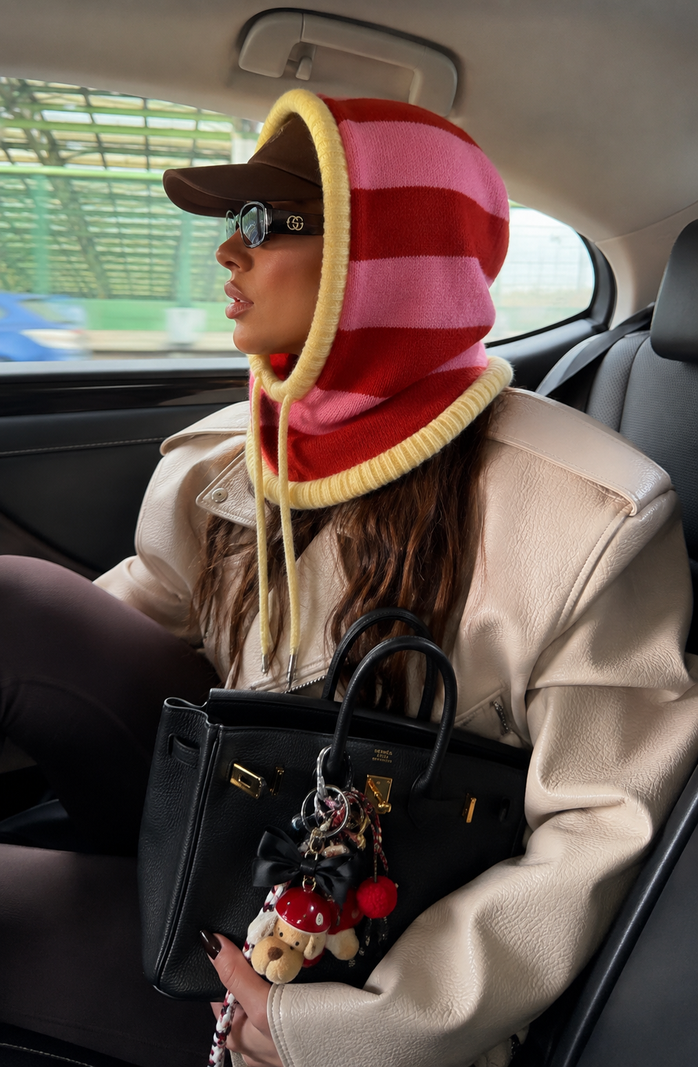 Candy Stripe Knit Hood