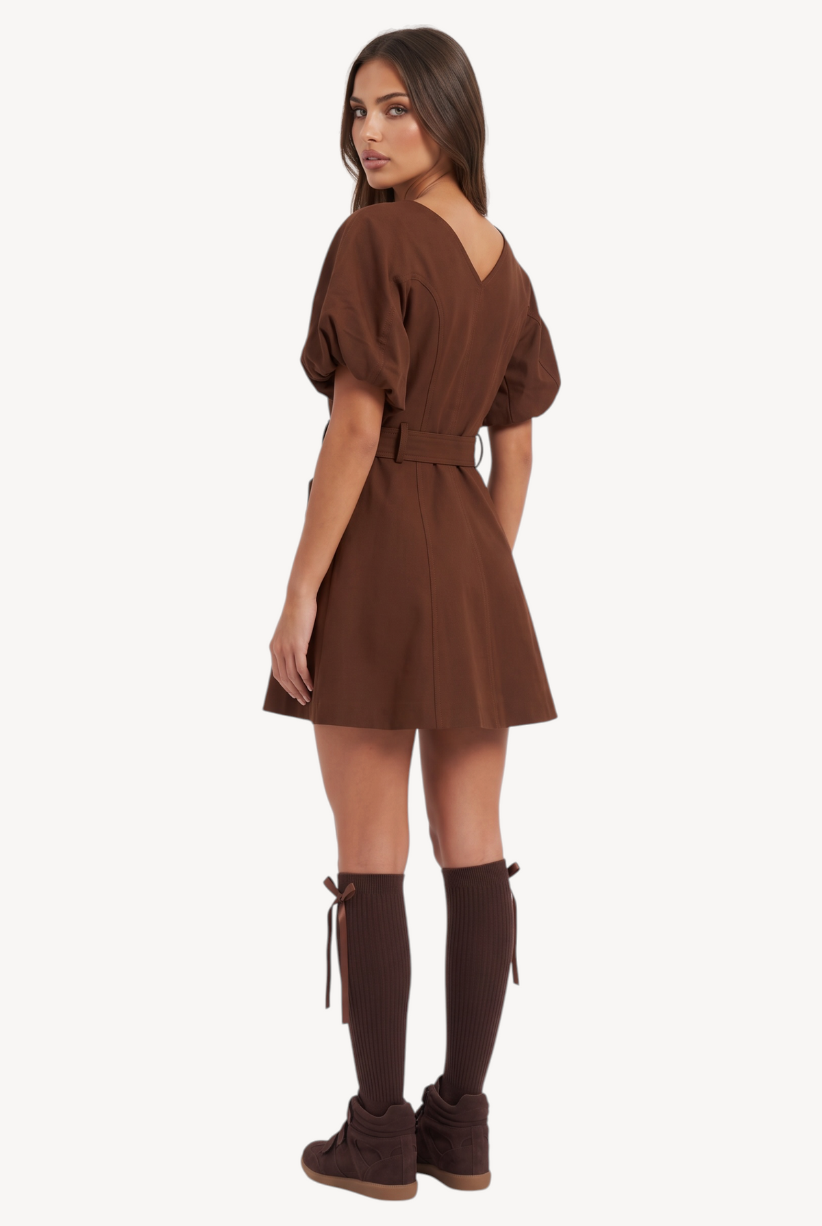 Cocoa Belted Mini Dress