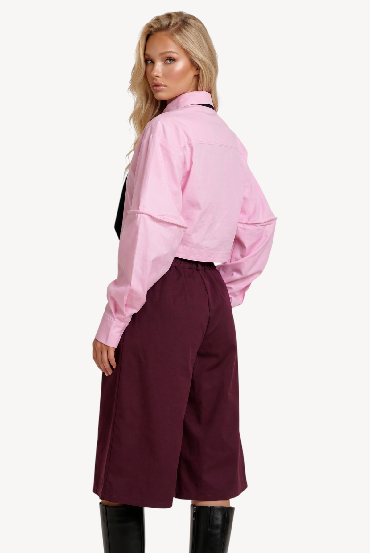 Tie Story Cropped Shirt