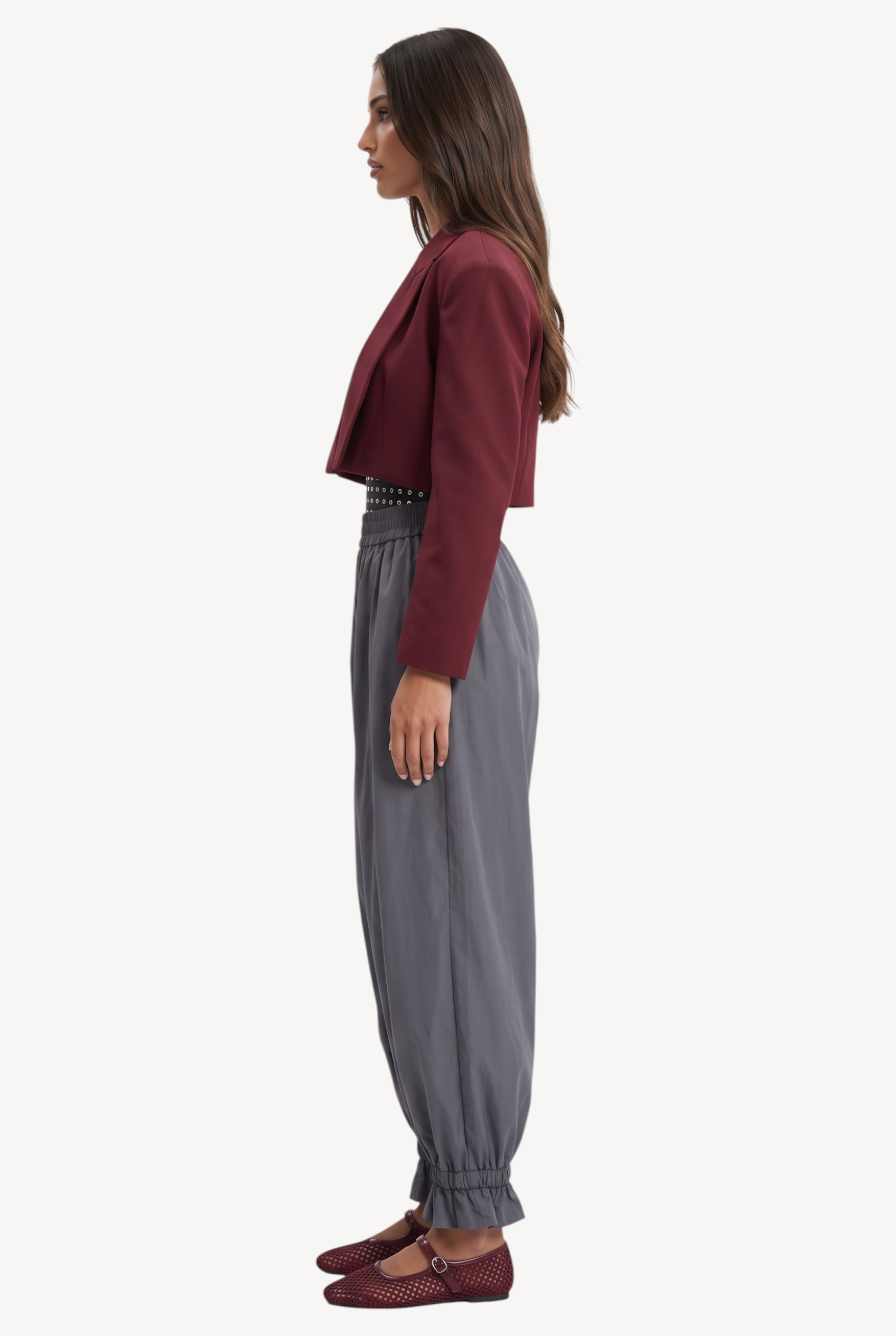 Bordeaux Cropped Blazer
