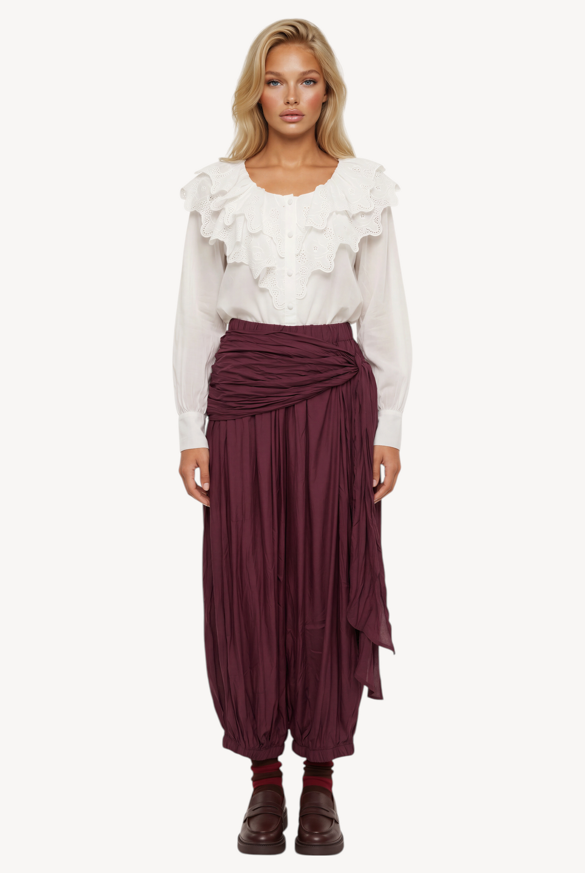 Bordeaux Wrap Pants