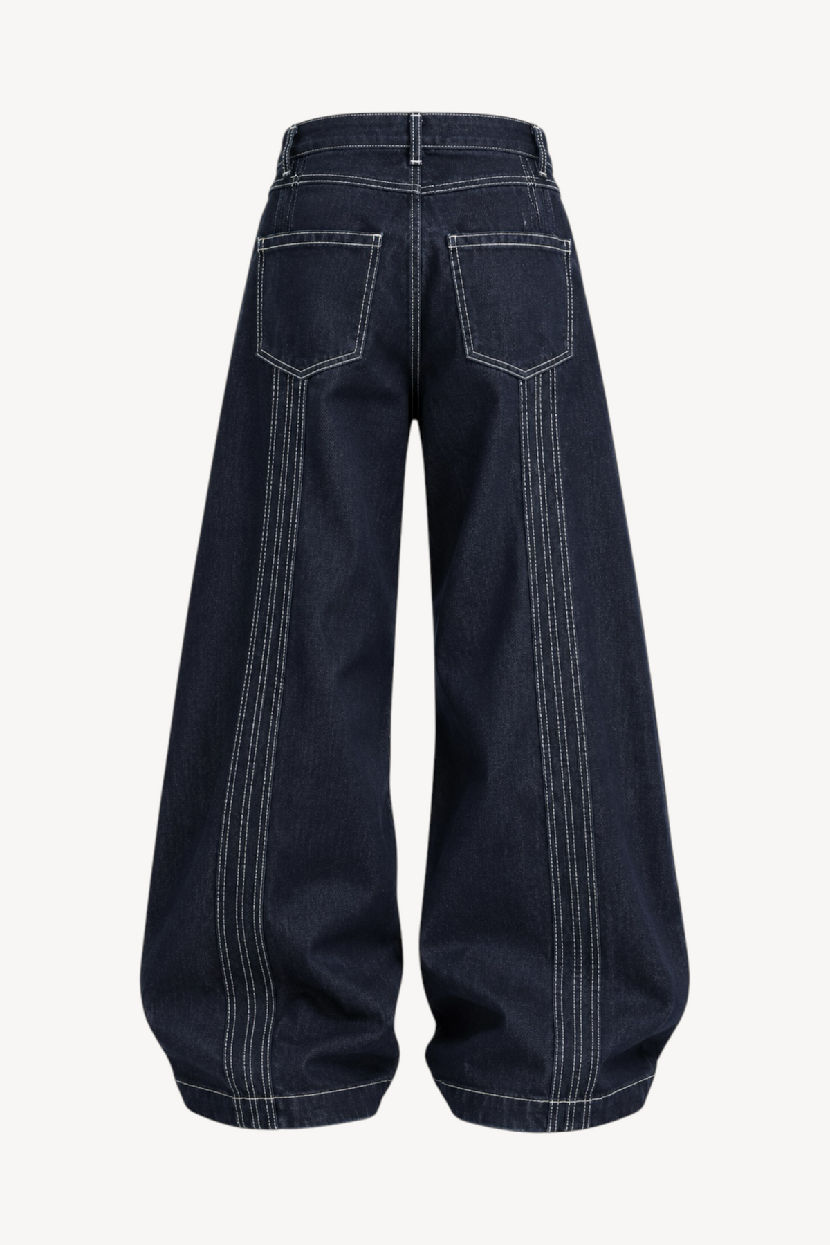 Contrast Stitch Wide Leg Jeans