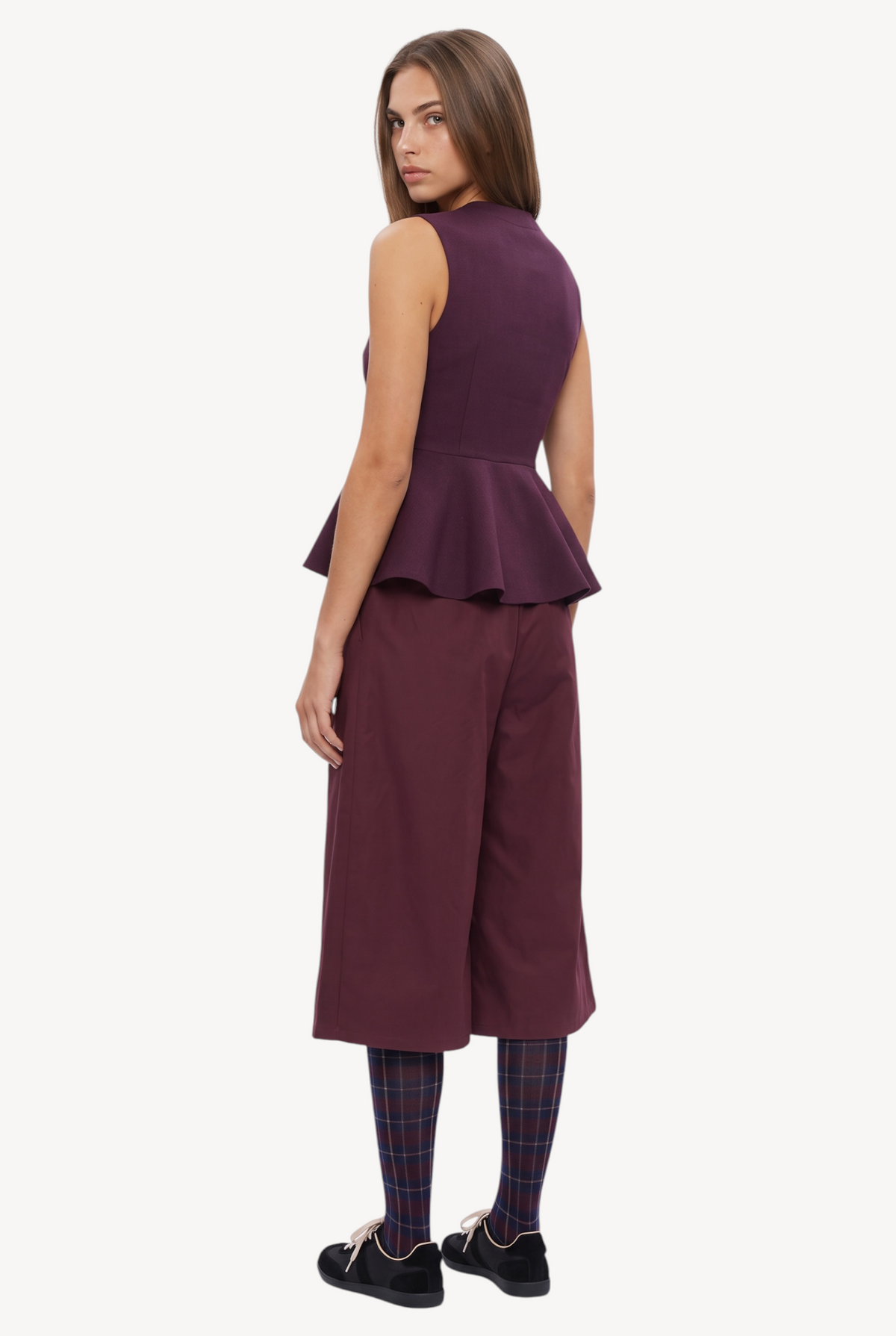 Plum Toggle Peplum Vest