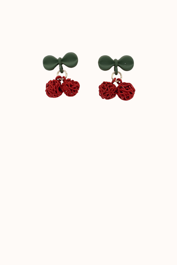 Cherry Earrings - Red