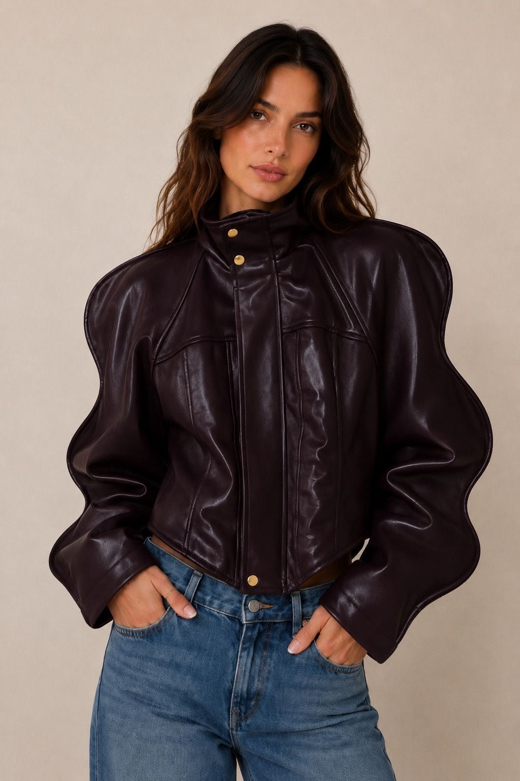 Sculpted Leather Jacket
