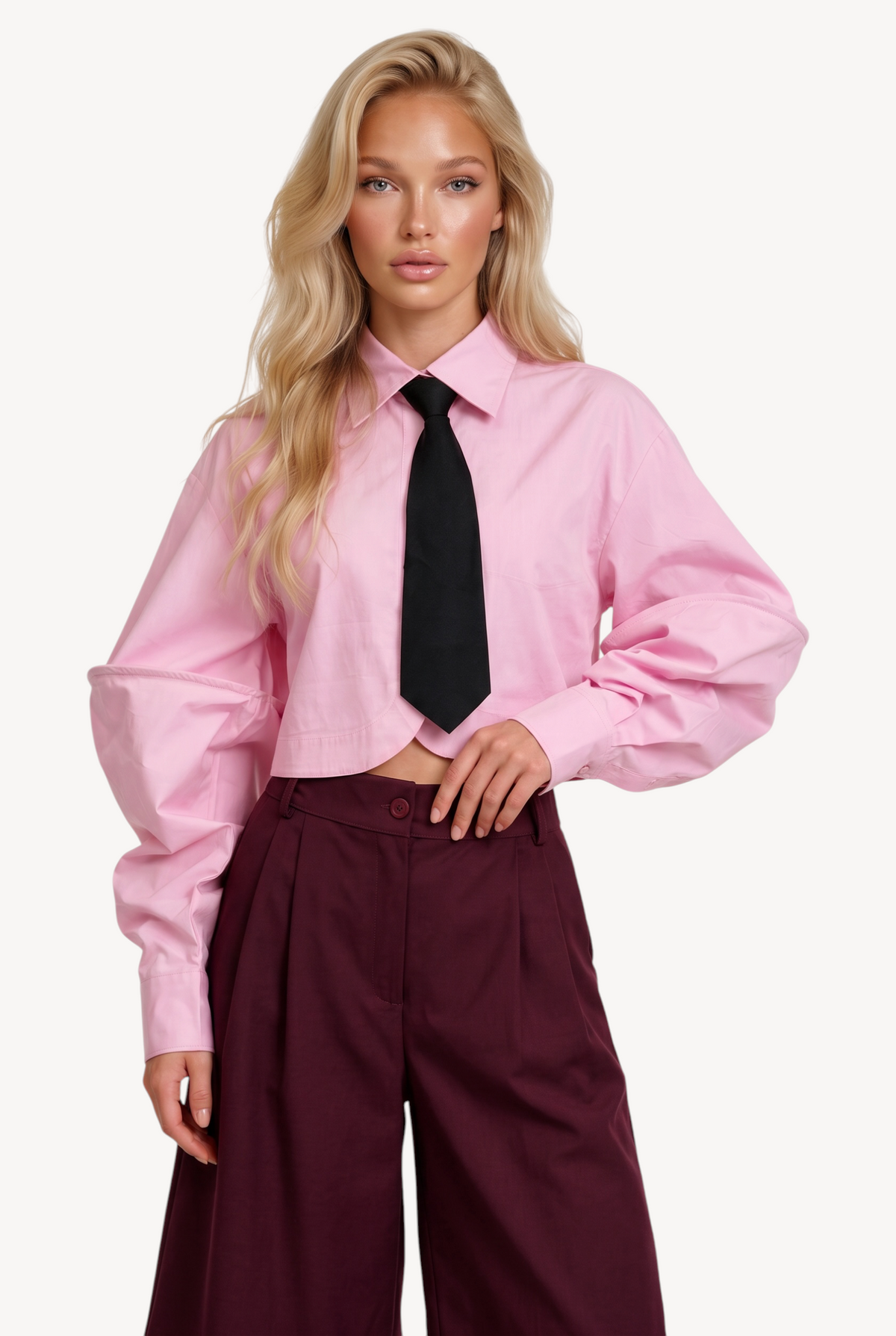 Tie Story Cropped Shirt