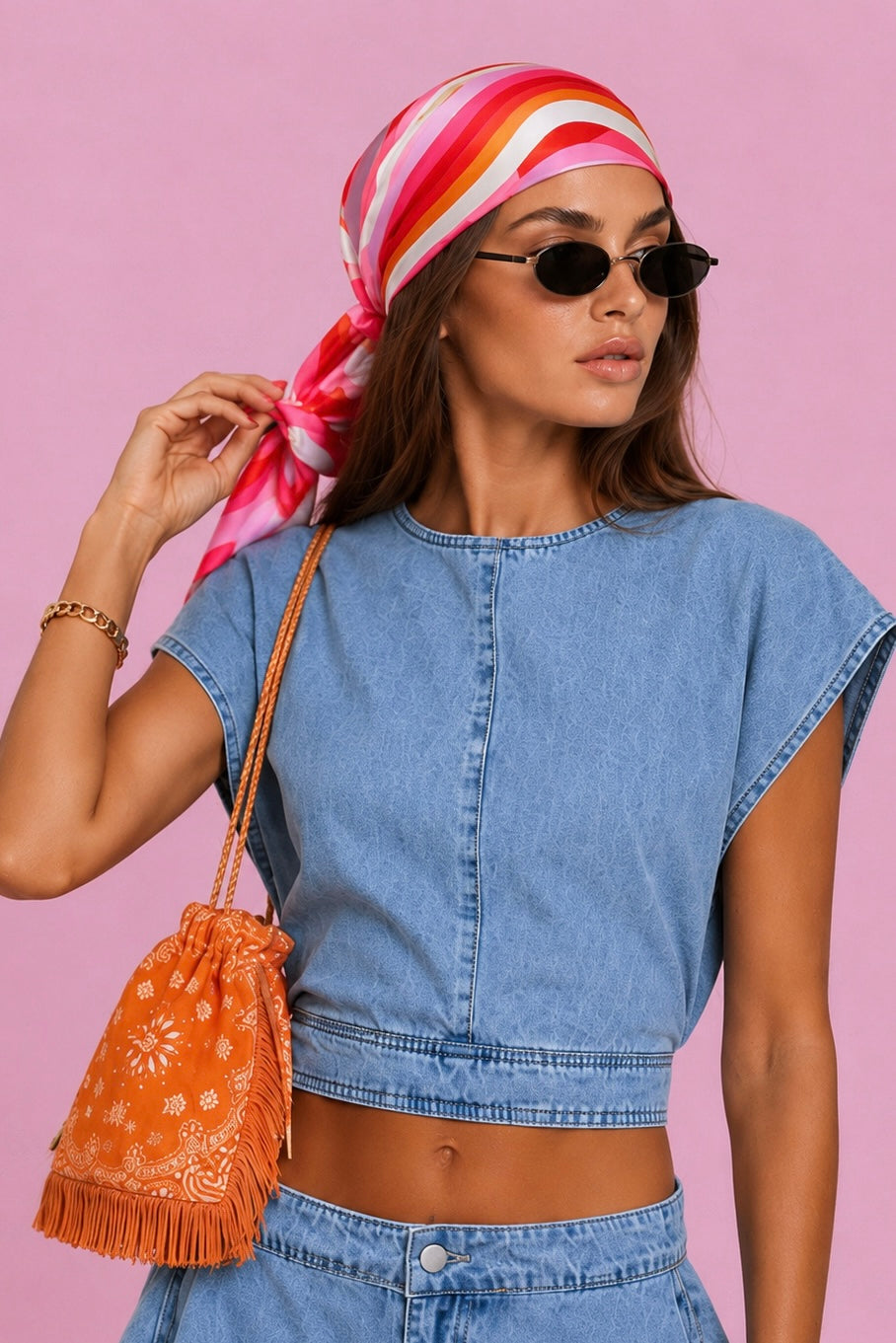 Denim Drift Top