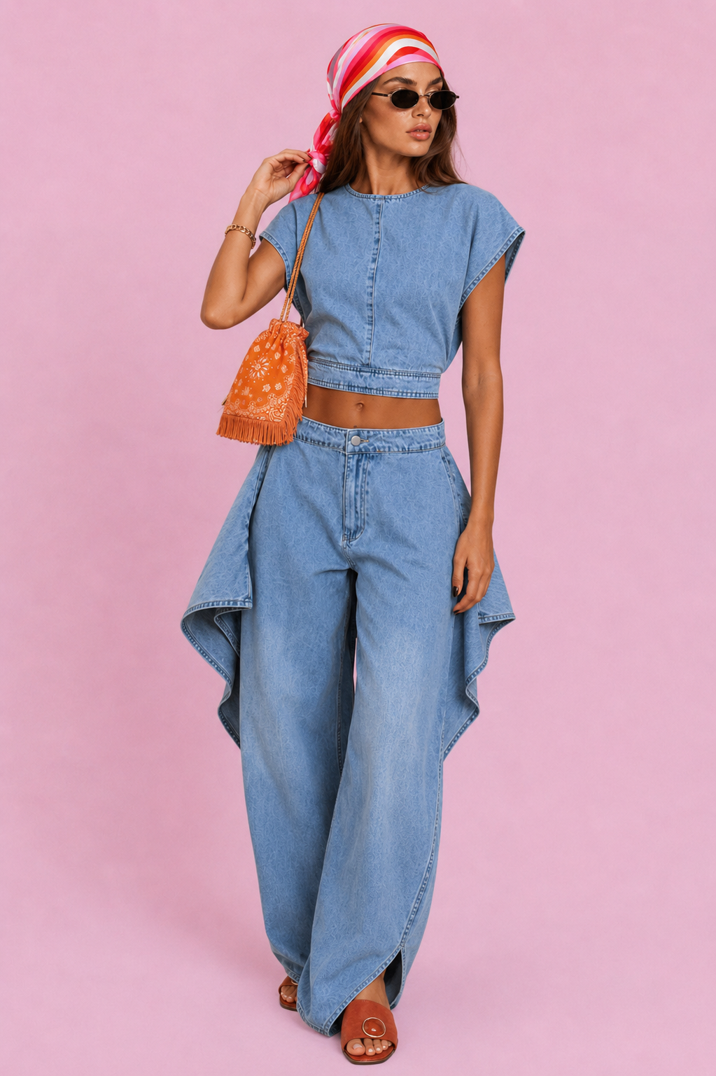 Denim Drift Top