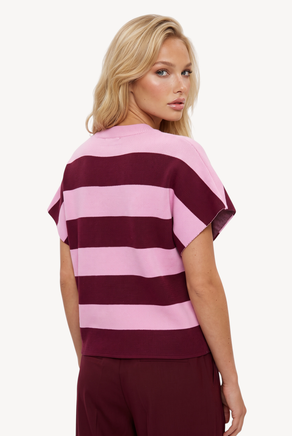 Cherry Stripe Knit Top