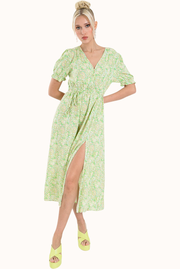 Leila Dress - Lime Green